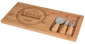 Excellent Houseware Sada na krájení sýrů Cheese, bambus, 38x18 cm
