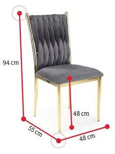 Jídelní židle WONKY, 48x94x55, popel/zlatá