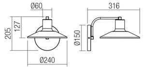 Redo 01-4053 - Nástěnná lampa FRESNO 1xE27/42W/230V