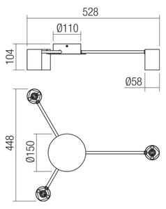 Redo 01-4049 - Bodové svítidlo NOA 3xGU10/10W/230V zlatá
