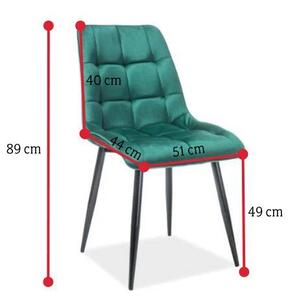Jídelní židle CHIC Velvet, 51x89x44, bluvel 19/chrom