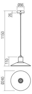 Redo 01-4054 - Lustr na lanku FRESNO 1xE27/42W/230V pr. 24 cm