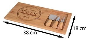 Sada na krájení sýrů Cheese, bambus, 38x18 cm