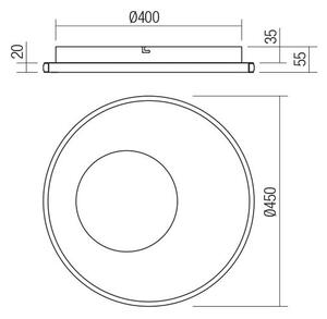 Redo 05-959-LED Stmívatelné stropní svítidlo SINTESI LED/45W/230V 3000-6000K +DO