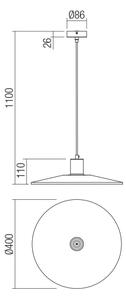 Redo 01-4055 - Lustr na lanku FRESNO 1xE27/42W/230V pr. 40 cm