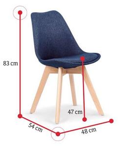 Jídelní židle SIMBA, 48x83x54, tmavě modrá/buk
