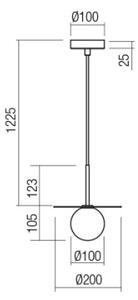 Redo 01-2727 - Lustr na lanku PLATO 1xG9/10W/230V pr. 20 cm zlatá