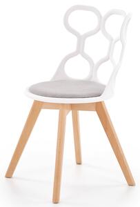 Jídelní židle SCK-308 bílo-šedá/přírodní