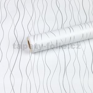 Samolepící tapety 45 cm x 10 m IMPOL TRADE 9032 stříbrné vlnovky samolepící tapety