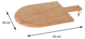 Prkénko na krájení pizzy Pizza Set, bambus, 43x30 cm