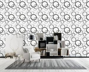 Samolepící tapety 45 cm x 10 m IMPOL TRADE 9096 kruhy černé, šedé, stříbrné samolepící tapety