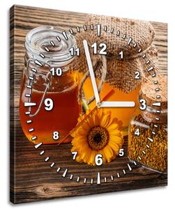 Obraz s hodinami Včelí med Rozměry: 100 x 40 cm