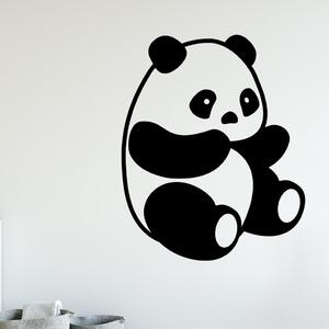 Živá Zeď Samolepka Roztomilá panda Barva: černá