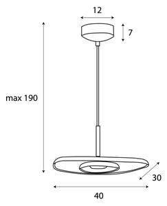 MAXLIGHT P0560 - LED Lustr na lanku DEUX LED/5W/230V černá