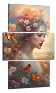 Obraz na plátně Žena a motýli