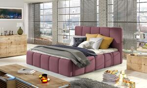Moderní postel Begie 140x200, růžová Mat Velvet