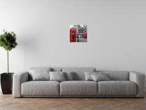 Obraz s hodinami Telefonní budka v Londýně UK Rozměry: 100 x 40 cm