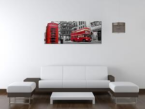 Obraz s hodinami Telefonní budka v Londýně UK Rozměry: 60 x 40 cm