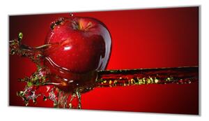 Ochranná deska ovoce červené jablko ve vodě - 70x70cm / S lepením na zeď