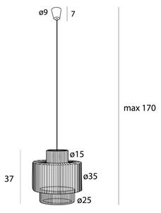 MAXLIGHT P0586 - Lustr na lanku LABRIZ 1xE27/15W/230V pr. 35 cm béžová