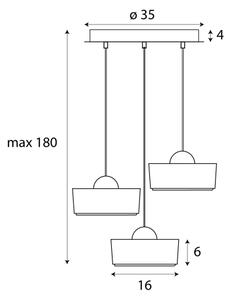 MAXLIGHT P0543 - LED Lustr na lanku LIPARI LED/22W/230V pr. 35 cm čirá