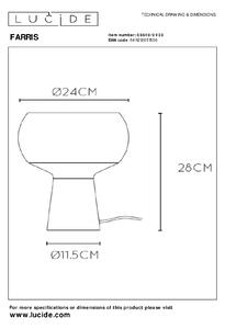Lucide 05540/01/33 FARRIS dekorativní stolní svítidlo V280mm | 1xE27 - zelená, kouřové sklo