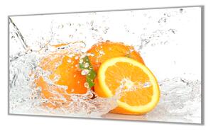 Ochranná deska pomeranč ovoce ve vodě - 50x70cm / S lepením na zeď
