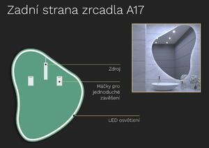 Organické LED zrcadlo do koupelny s osvětlením A17 50x62