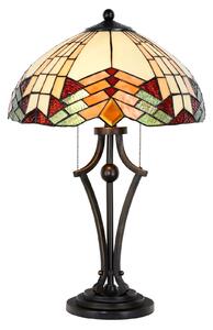 Stolní lampa 5961, vzhled Tiffany, pestré stínidlo