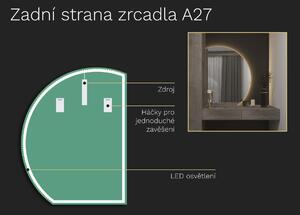 Atypické zrcadlo do koupelny s LED osvětlením A27 65x84