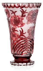 Bohemia Crystal Ručně broušená váza Sakura Rubín 305mm