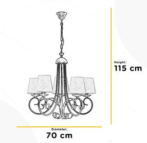 ONLI - Lustr na řetězu POMPEI 5xE14/6W/230V bronzová