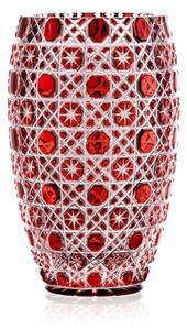 Bohemia Crystal Ručně broušená váza Osmihran Rubín 205mm