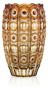 Bohemia Crystal Ručně broušená váza Murinas Amber 205mm