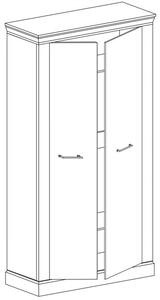 Dvoudveřová skříň AILISH - šířka 107 cm, jasan světlý