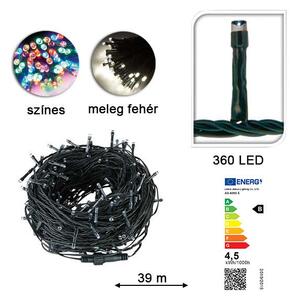 LED světelný řetěz s možností výběru velikosti a barvy - 360 LED, teplá bílá