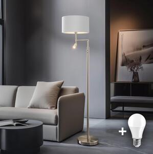 Eglo - LED Stojací lampa TUNJA 1xE27/60W/230V + LED/2,1W pr. 38 cm chrom/bílá