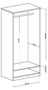 Dvoudveřová skříň GIADA - šířka 90 cm, dub