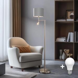 Eglo - LED Stojací lampa TUNJA 1xE27/60W/230V + LED/2,1W pr. 30 cm chrom/šedá