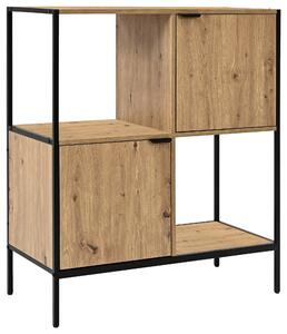 REGÁL NA DOKUMENTY, černá, dub artisan, 84/100/40 cm Carryhome - Regály na šanony