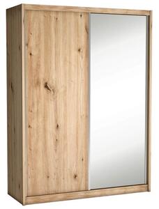 Skříň s posuvnými dveřmi se zrcadlem BERLINA 2 - šířka 180 cm, dub artisan