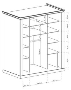 Dvoudveřová skříň AILISH - šířka 183 cm, dub kraft zlatý