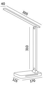 LED Stm. lampa s bezdr. nab. QI, displejem a USB portem LED/7W/230V 3000-6000K