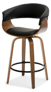 - Designová barová židle MAITE - ořech / černá