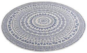 NORTHRUGS - Hanse Home koberce Kusový koberec Twin Supreme 103859 Coron Blue/Cream kruh – na ven i na doma - 140x140 (průměr) kruh cm