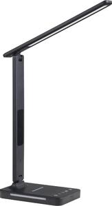 LED Stm. lampa s bezdr. nab. QI, displejem a USB portem LED/7W/230V 3000-6000K