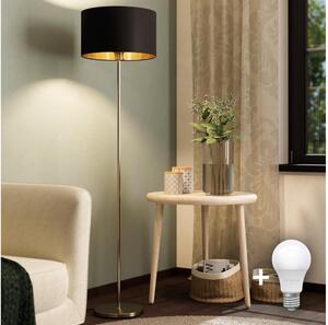 Eglo - LED Stojací lampa TUNJA 1xE27/60W/230V matný chrom/černá