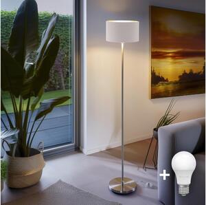 Eglo - LED Stojací lampa TUNJA 1xE27/60W/230V matný chrom/bílá