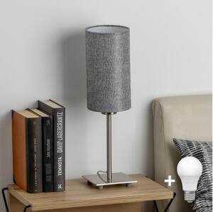 Eglo - LED Stolní lampa TUNJA 1xE27/60W/230V 26,5 cm matný chrom/šedá