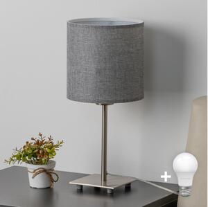 Eglo - LED Stolní lampa TUNJA 1xE27/60W/230V 26,5 cm matný chrom/šedá